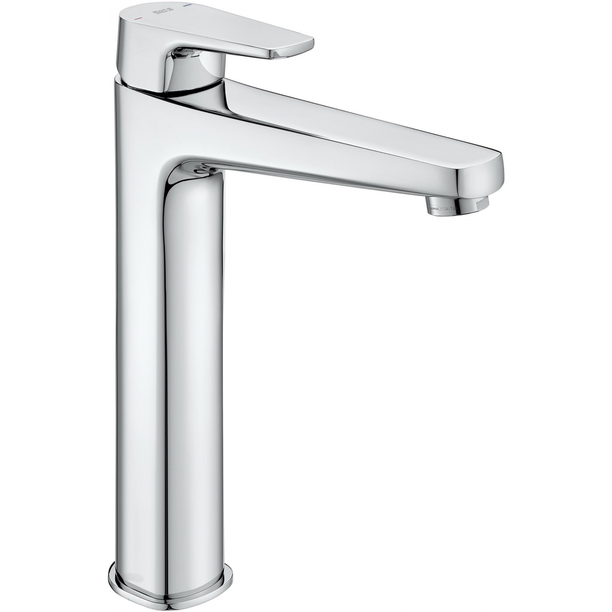 Roca Vela A5A371EC0N 高身面盆龍頭（連彈弓去水）：單把手、鍍鉻色、6mm強化玻璃